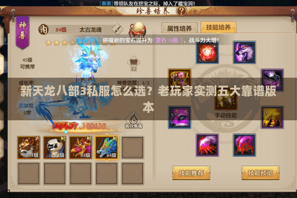 新天龙八部3私服怎么选？老玩家实测五大靠谱版本