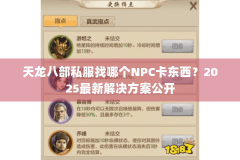 天龙八部私服找哪个NPC卡东西？2025最新解决方案公开