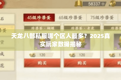 天龙八部私服哪个区人最多？2025真实玩家数据揭秘