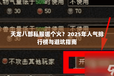 天龙八部私服哪个火？2025年人气排行榜与避坑指南