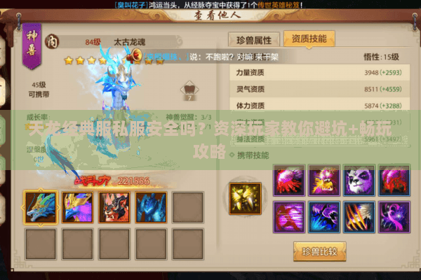 天龙经典服私服安全吗？资深玩家教你避坑+畅玩攻略