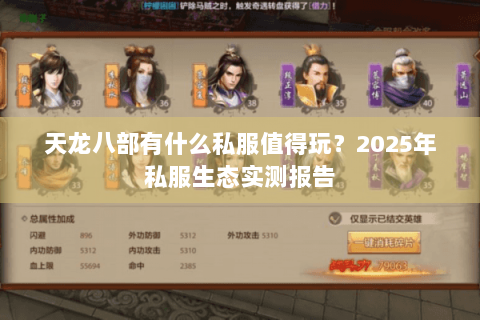 天龙八部有什么私服值得玩？2025年私服生态实测报告