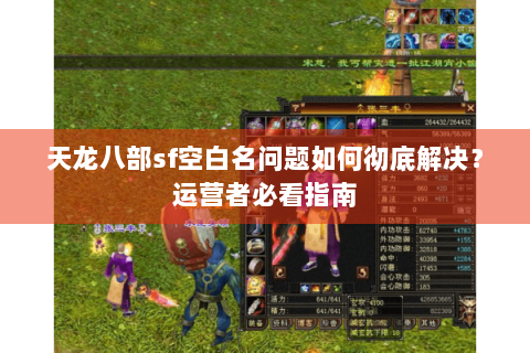 天龙八部sf空白名问题如何彻底解决？运营者必看指南