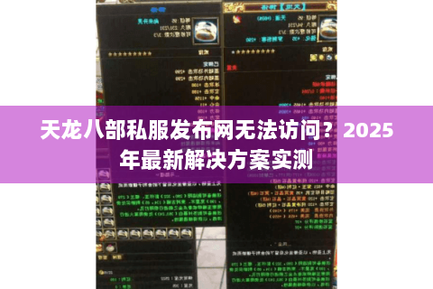 天龙八部私服发布网无法访问？2025年最新解决方案实测