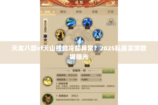 天龙八部sf天山技能冷却异常？2025私服实测数据曝光