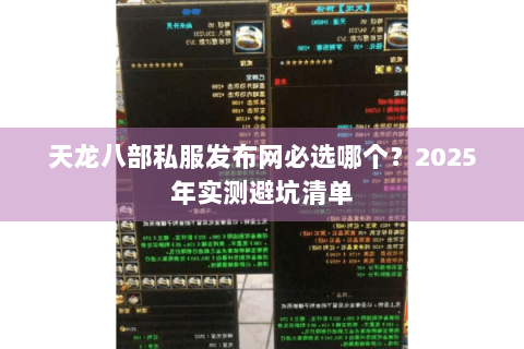 天龙八部私服发布网必选哪个？2025年实测避坑清单