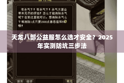 天龙八部公益服怎么选才安全？2025年实测防坑三步法