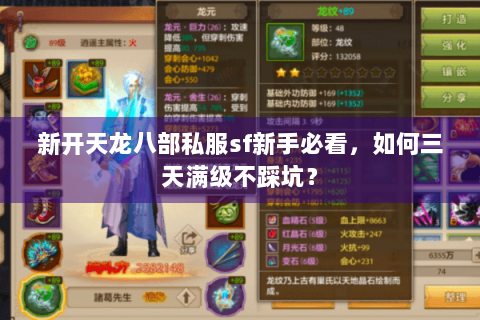 新开天龙八部私服sf新手必看，如何三天满级不踩坑？
