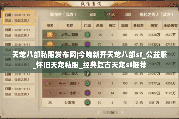 天龙八部私服发布网|今晚新开天龙八部sf_公益服_怀旧天龙私服_经典复古天龙sf推荐