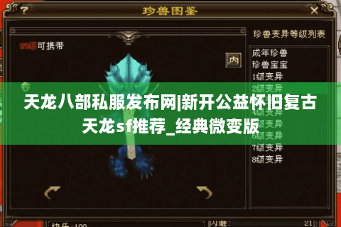 天龙八部私服发布网|新开公益怀旧复古天龙sf推荐_经典微变版
