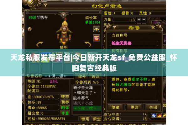 天龙私服发布平台|今日新开天龙sf_免费公益服_怀旧复古经典版