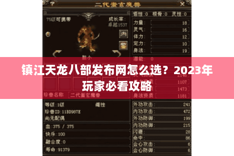 镇江天龙八部发布网怎么选？2023年玩家必看攻略