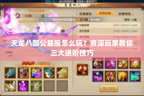 天龙八部公益服怎么玩？资深玩家教你三大进阶技巧