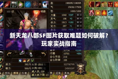 新天龙八部SF图片获取难题如何破解？玩家实战指南