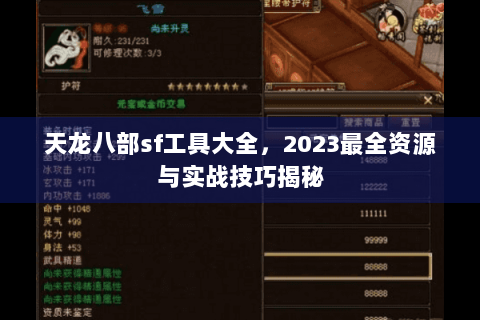天龙八部sf工具大全，2023最全资源与实战技巧揭秘