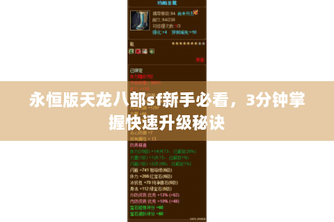 永恒版天龙八部sf新手必看，3分钟掌握快速升级秘诀