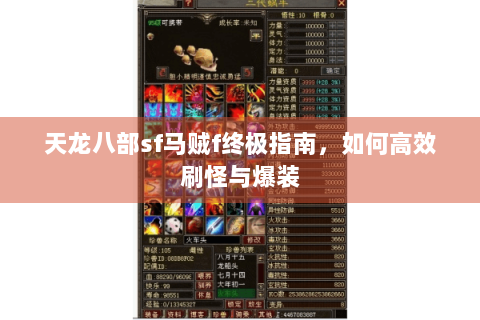天龙八部sf马贼f终极指南，如何高效刷怪与爆装