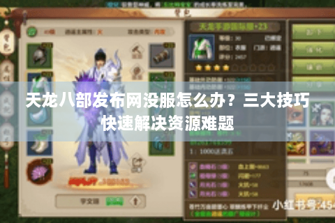 天龙八部发布网没服怎么办？三大技巧快速解决资源难题