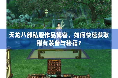 天龙八部私服作品博客，如何快速获取稀有装备与秘籍？