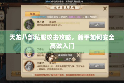 天龙八部私服攻击攻略，新手如何安全高效入门