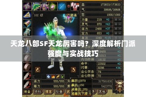 天龙八部SF天龙厉害吗？深度解析门派强度与实战技巧