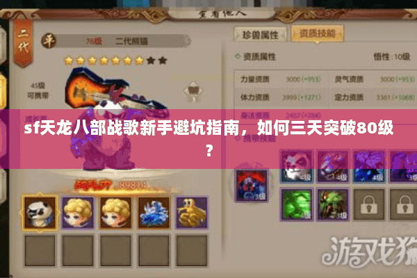 sf天龙八部战歌新手避坑指南，如何三天突破80级？