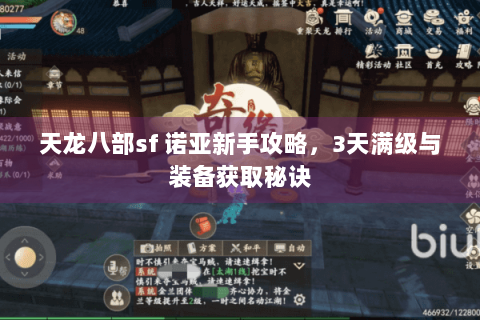 天龙八部sf 诺亚新手攻略，3天满级与装备获取秘诀