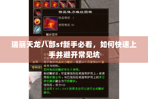 瑞丽天龙八部sf新手必看，如何快速上手并避开常见坑
