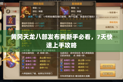 黄冈天龙八部发布网新手必看,7天快速上手攻略 黄冈天龙八部发布网新手必看,7天快速上手攻略