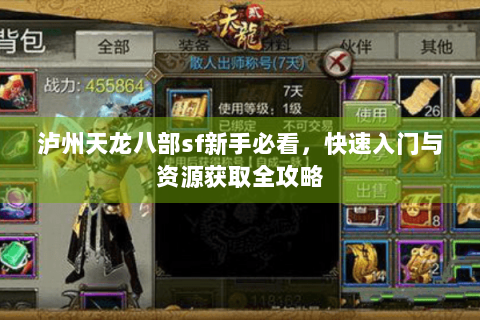 泸州天龙八部sf新手必看，快速入门与资源获取全攻略