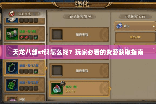 天龙八部sf码怎么找？玩家必看的资源获取指南