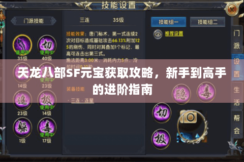 天龙八部SF元宝获取攻略，新手到高手的进阶指南
