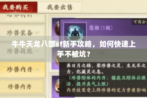 牛牛天龙八部sf新手攻略，如何快速上手不被坑？