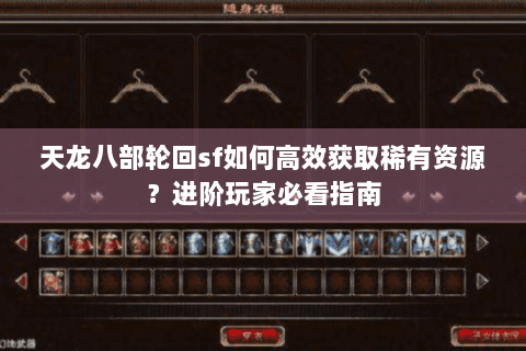 天龙八部轮回sf如何高效获取稀有资源？进阶玩家必看指南