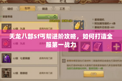 天龙八部Sf丐帮进阶攻略，如何打造全服第一战力