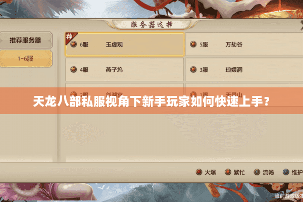 天龙八部私服视角下新手玩家如何快速上手？