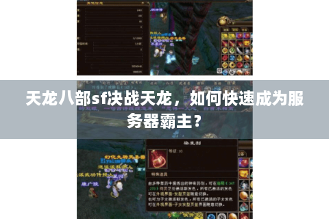 天龙八部sf决战天龙，如何快速成为服务器霸主？