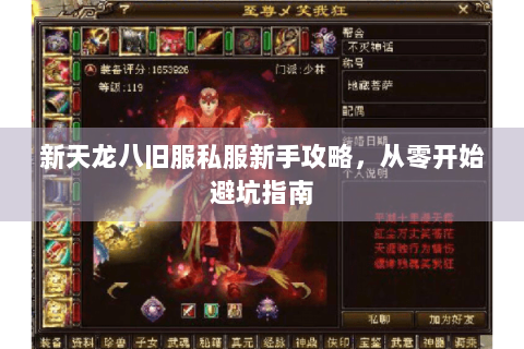 新天龙八旧服私服新手攻略，从零开始避坑指南