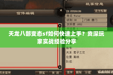 天龙八部变态sf如何快速上手？资深玩家实战经验分享