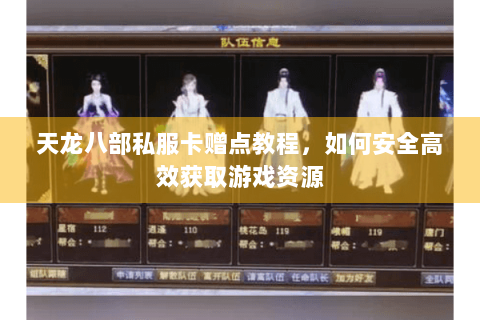 天龙八部私服卡赠点教程，如何安全高效获取游戏资源