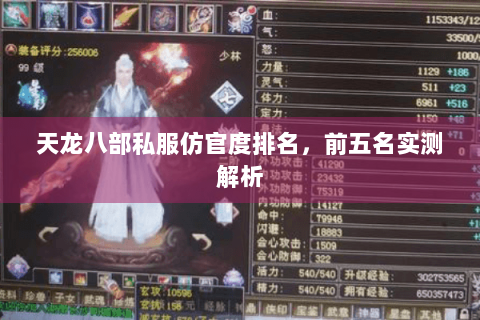 天龙八部私服仿官度排名，前五名实测解析