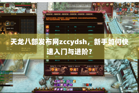 天龙八部发布网zccydsh，新手如何快速入门与进阶？