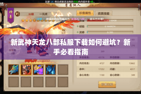 新武神天龙八部私服下载如何避坑？新手必看指南