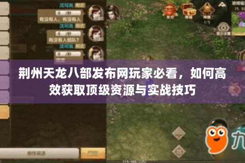 荆州天龙八部发布网玩家必看，如何高效获取顶级资源与实战技巧