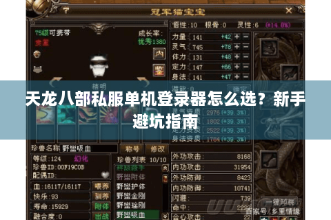 天龙八部私服单机登录器怎么选？新手避坑指南
