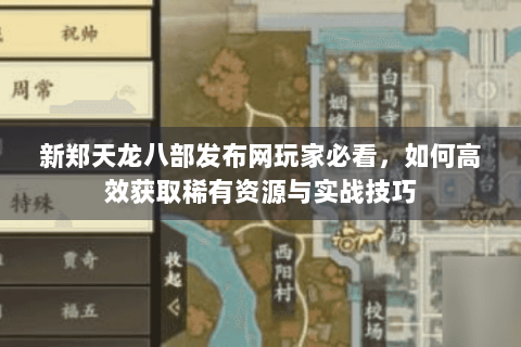 新郑天龙八部发布网玩家必看，如何高效获取稀有资源与实战技巧