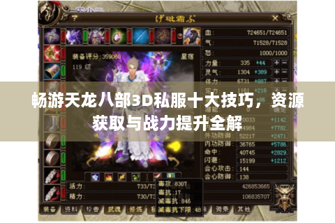 畅游天龙八部3D私服十大技巧，资源获取与战力提升全解