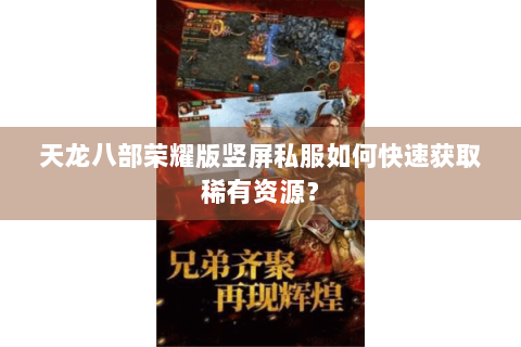 天龙八部荣耀版竖屏私服如何快速获取稀有资源？