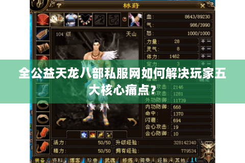 全公益天龙八部私服网如何解决玩家五大核心痛点？
