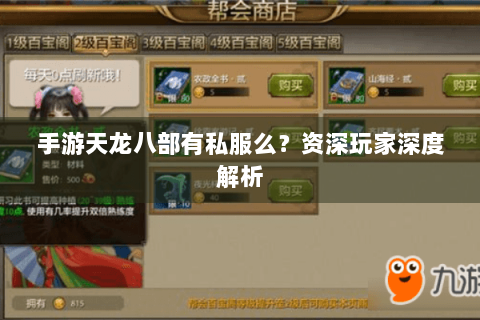 手游天龙八部有私服么？资深玩家深度解析
